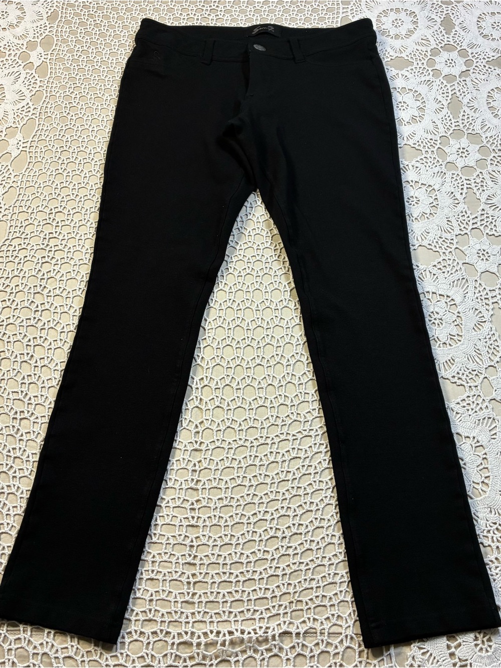 Seven7 Straight Leg Women’s Stretchy Pants in Black
